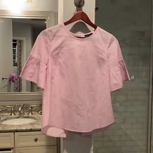 Jcrew ruffle sleeve blouse Lavendar